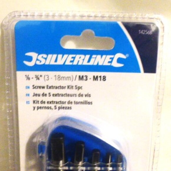 NEW Silverline SCREW EXTRACTOR KIT 5pc Set Jeu De Extracteurs de vis - Picture 2 of 5